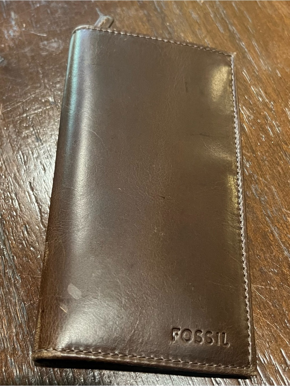 Fossil Dark Brown Leather Long Card & Key Holder